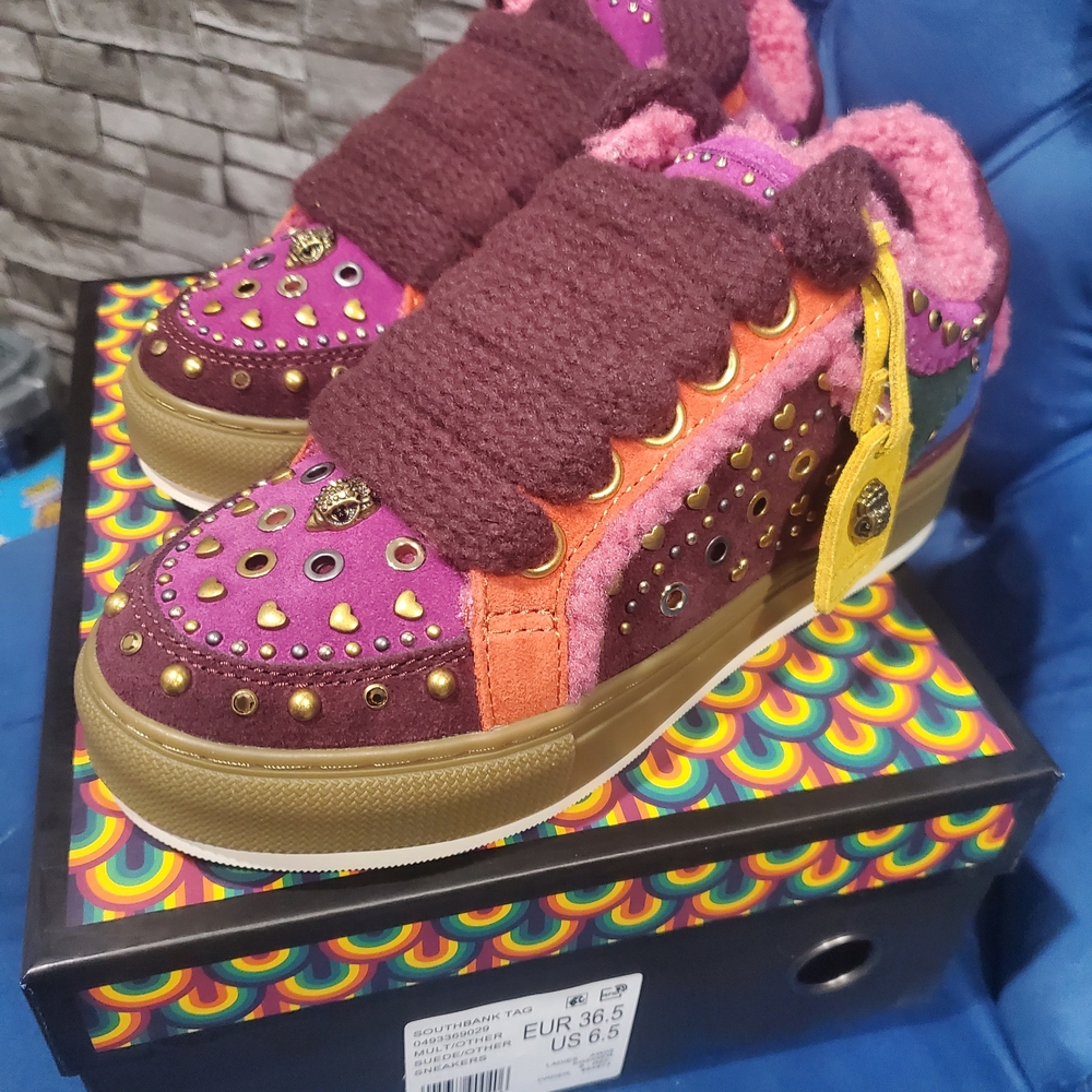 Kurt Geiger Pink and Orange Kids Sneakers